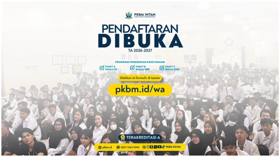 Pendaftaran Paket A, B, dan C 2026 PKBM INTAN Telah Dibuka: Yuk Daftar!